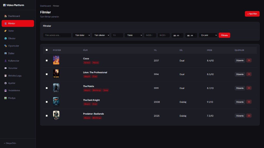 Video Platform - Site ayarları